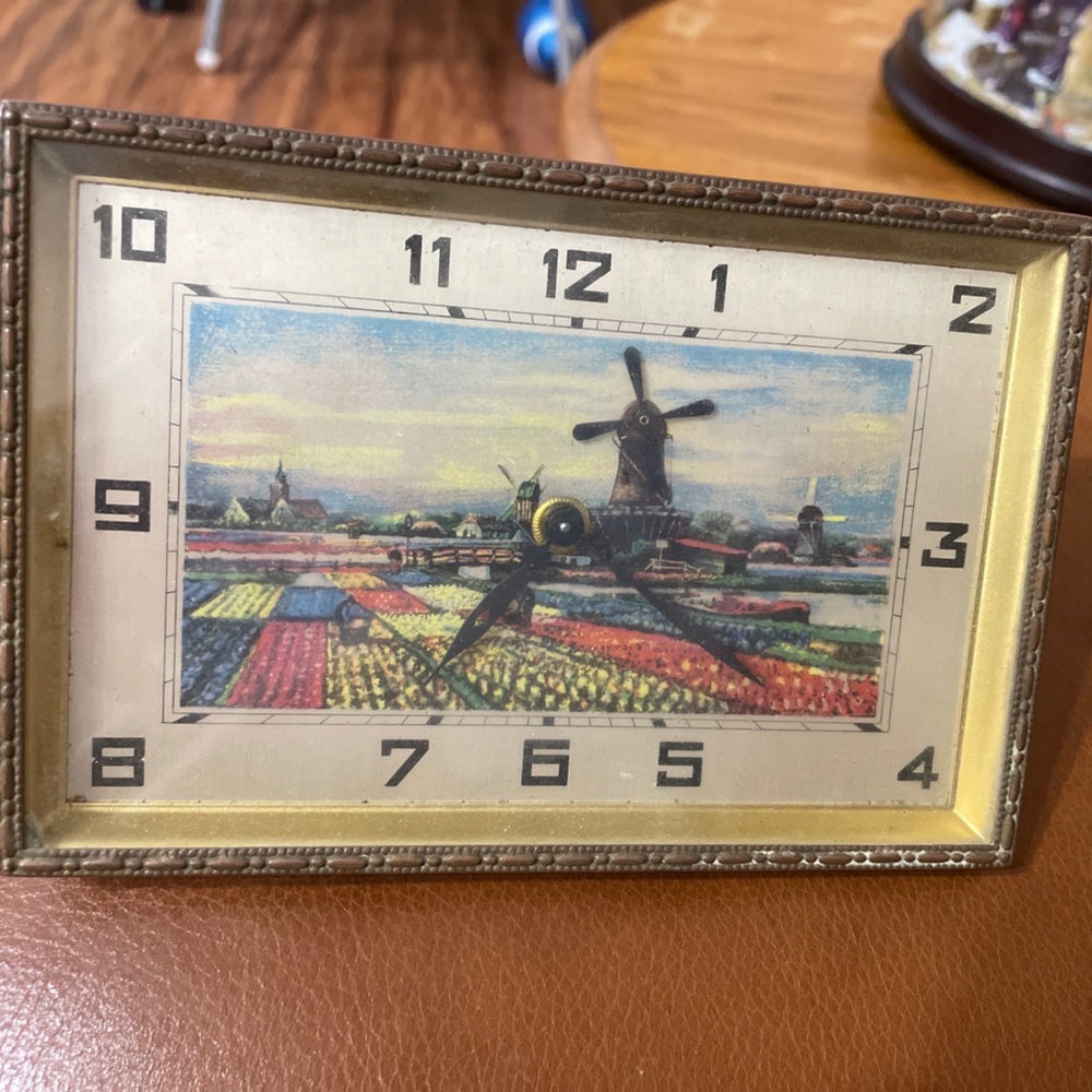 Antique Wind Up Windmill clock
